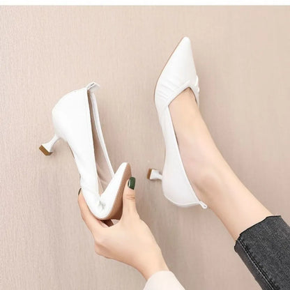 Women's Shoes Formal Black Ladies Pumps with Medium Heels Pointed Toe Luxury Brand Elegant Dress Popular Stylish Lastest Y2k A L