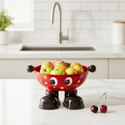 Large Capacity Snack Fruit Plate High Foot Design Thickened Kitchen Dish Rack Cartoon Plastic Tea Table Plate Party Serving