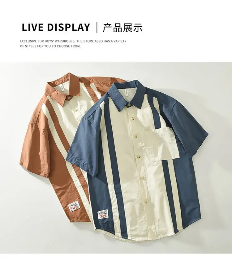 Short-sleeved Men's Versatile Casual and Fashionable Loose and Handsome Shirt(AVailable)