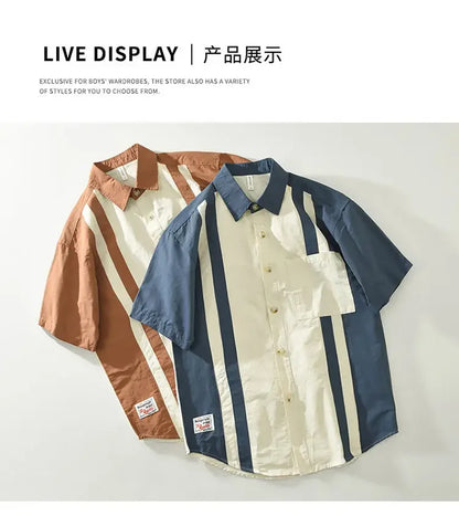 Short-sleeved Men's Versatile Casual and Fashionable Loose and Handsome Shirt(AVailable)