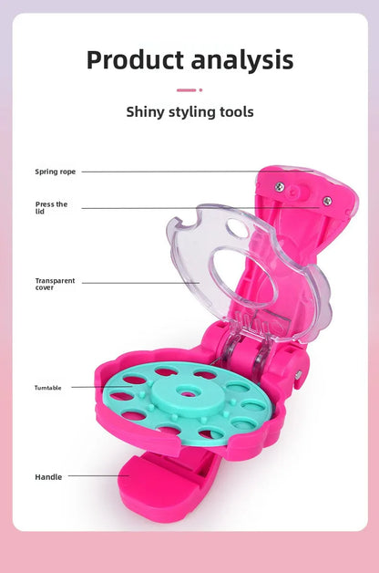 Girls Role Play Diamond Hair Accessories DIY Craft Set Magic Stamping Bling Stickers Princess Dress Up Birthday Gift Toy
