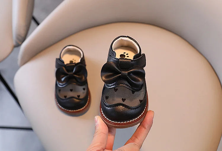 2025 Kids Shoes Baby Girl Walking Shoes with Breathable and Non Slip Mesh Bow Princess Shoes with Non Slip Soft Soles