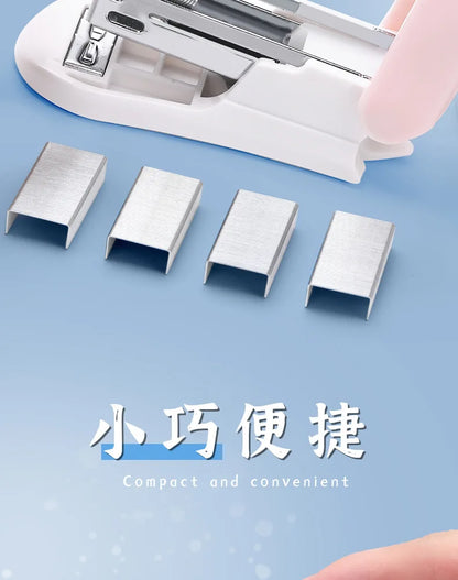 Cartoon Stapler Mini Stapler Set Cute Student Stationery Bookbinding Machine Test Paper Stapler School Gift Office Accessories
