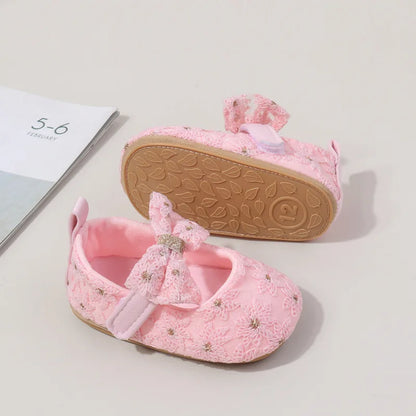 Baby Girl Shoes Cute Sweet Mary Janes Flats Infant First Walkers Spring Autumn Toddler Little Girls Wedding Party Princess Shoes