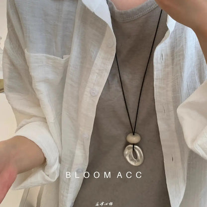New Irregular Pendant Necklace for Women Exquisite Simple Rope Chain Long Necklace Adjustable Casual Versatile Accessories Gifts