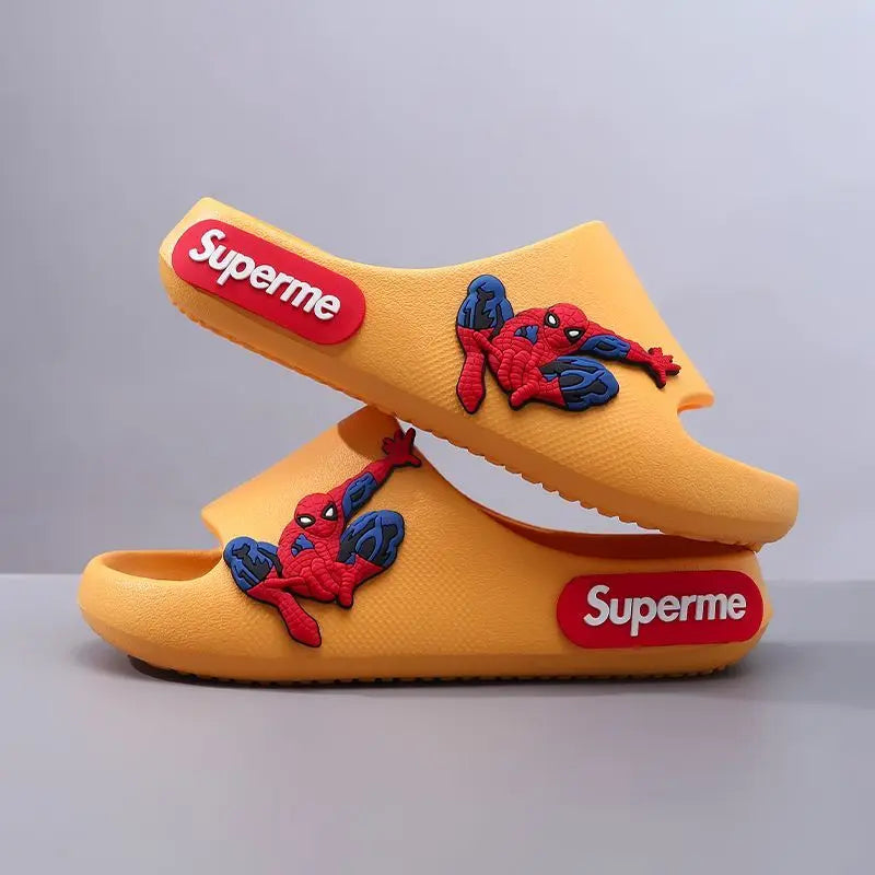 Anime peripheralsMarvel cartoon Spider-Man children's home anti-slip sandals New flip-flop boys soft-soled beach sandals EVA (Available)