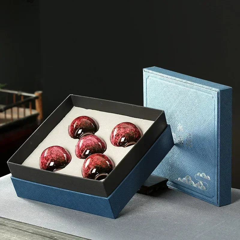 5PCS Ceramic Cups Set Coffee Ceramic Cup Pottery Cups Pottery Tea Cup Drinking Water Teacup With Gift Box Wholesale