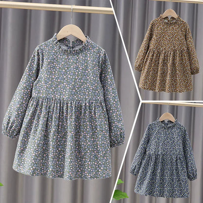 Baby Girls' Dress New Long Sleeve Spring Autumn Girl Clothing Cotton Flower Princess Party Dress Children's Fashion Clothes