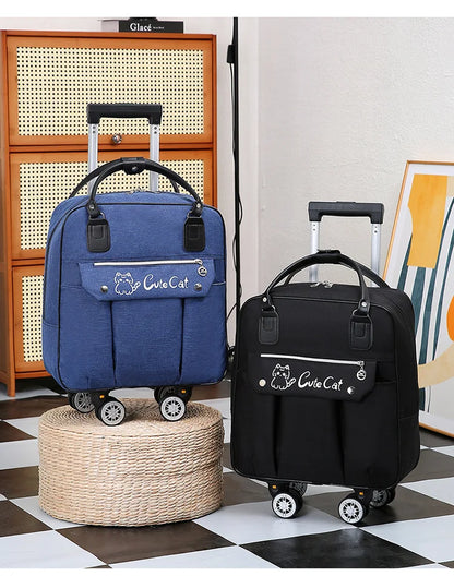 Portable Travel Luggage Bags 4 Wheels Big Capacity Unisex Trolly Travel Duffels Men New Rolling Suitcase Women Wheel Travel Bags