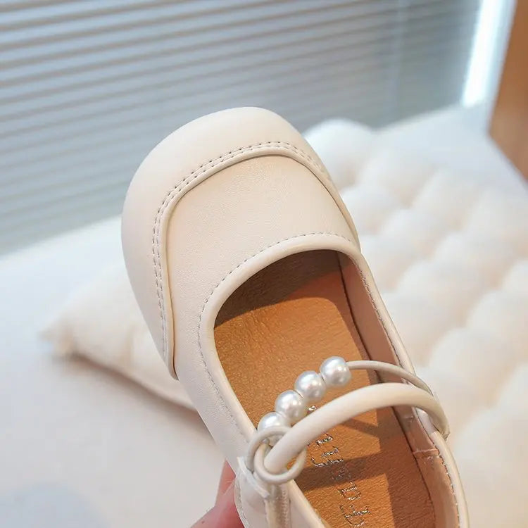 New Kids Leather Shoes Soft Soled Anti Slip Girls Casual Simple Mary Jane Shoe