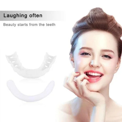 6 sets Top Bottom Silicone False Teeth Top Bottom Upper Lower Veneers False Teeth Cosmetic Denture Upper/Lower Snap on Smile