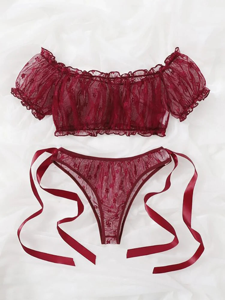 Erotic Lingerie Mesh Thin Transparent Bra Suspender Sex Shop Sexy Naughty Underwear Babydoll Open Anal Exotic Underwear Women