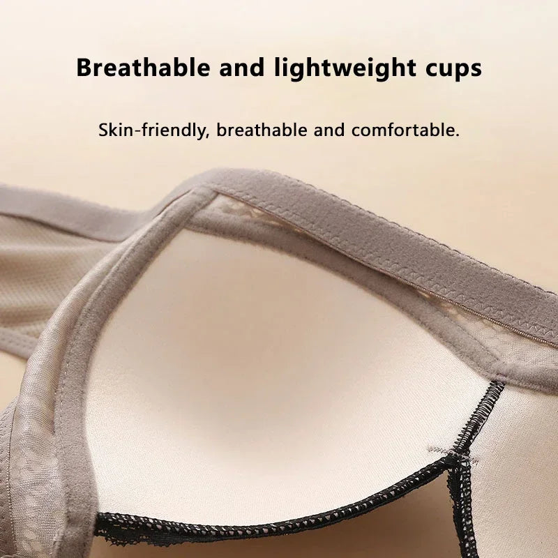 Women Bra Adjustable Lace Underwear Brassiere V-neck Non Steel Ring Anti Sagging Soft Comfortable Sexy Lingerie Intimate