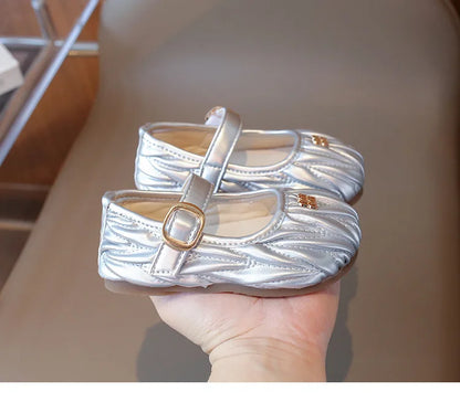 New Style Small Girls' Fashion Versatile Medium and Large Children's Soft Bottom Princess Shoes