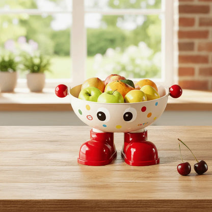 Large Capacity Snack Fruit Plate High Foot Design Thickened Kitchen Dish Rack Cartoon Plastic Tea Table Plate Party Serving