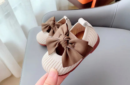Hot﻿ Kawaii Casual Shoe Children S Shoes Autumn Girls Leather Shoes Bow Square Toe 1 Year Old Baby Soft Sole Walking