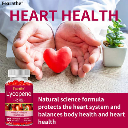 Premium Lycopene 40mg, Dietary Supplement for Prostate, Antioxidant, Heart, Skin & Immune Health, Non-GMO, 30/60/120 Softgels