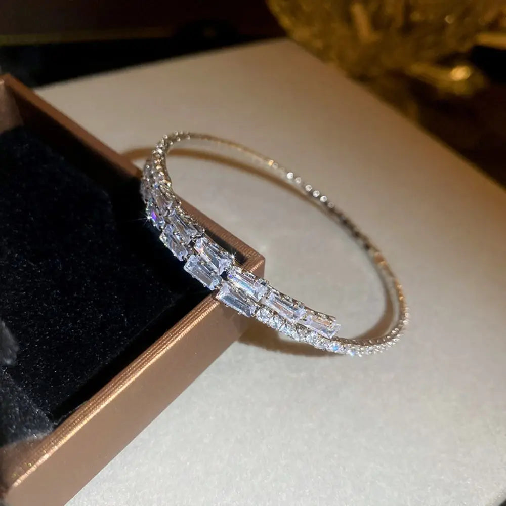 Couple Bangles Decoration Jewelry Accessories Women Gift Simple Pulseras Full Rhinestone Bracelet Women Bracelets Cuff Bangles