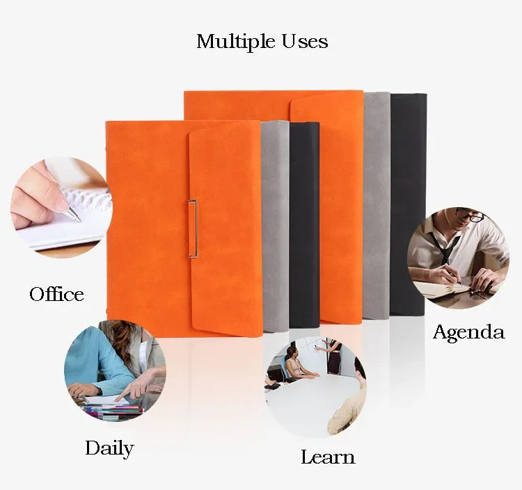 A5 Binder Refillable Planner Faux Leather Notebook Journal with Card Pen Holder Outdoor Journal Planner Agenda DIY Birthday Gift