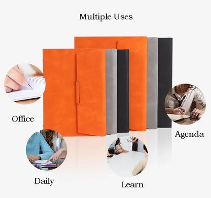 A5 Binder Refillable Planner Faux Leather Notebook Journal with Card Pen Holder Outdoor Journal Planner Agenda DIY Birthday Gift