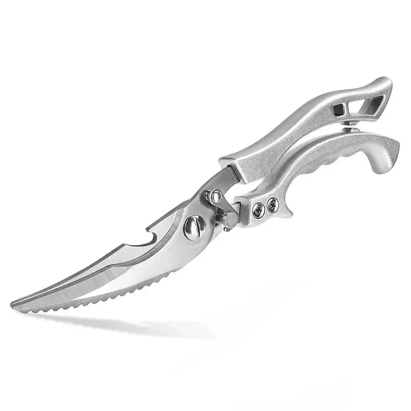 Stainless Steel Kitchen Scissors MultiFunction Chicken Bone Scissors for Cutting Fish Meat Vegetables Effort-Saving BBQ Scissors