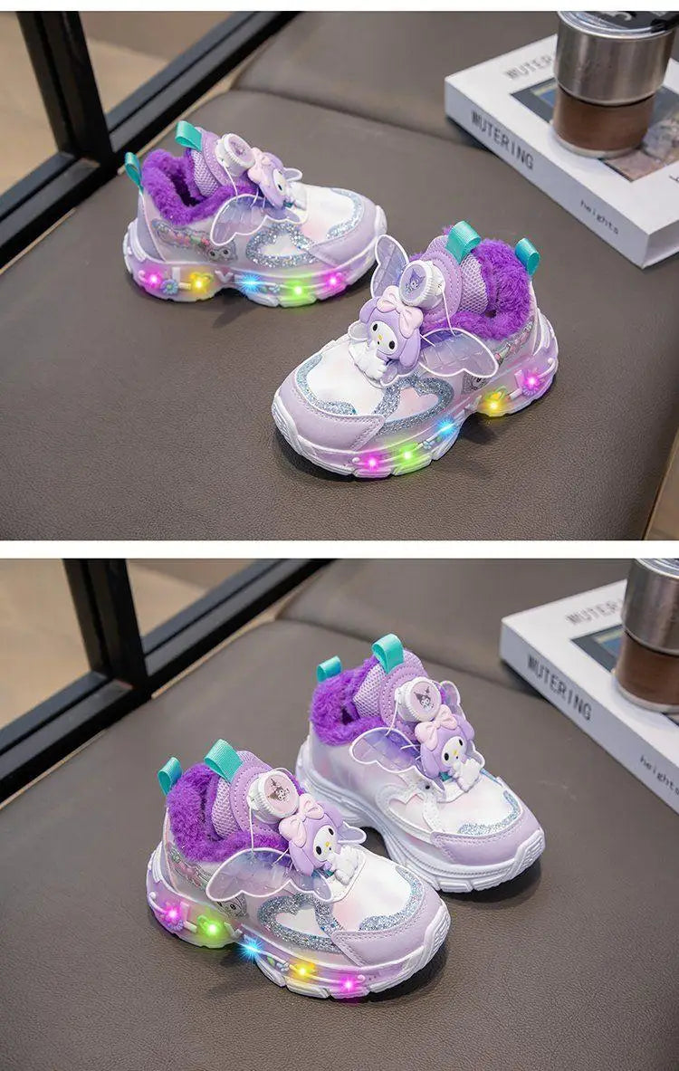 Sanrios Girls Sneakers My Melody Winter New Style Cotton Boots Cartoon Fashion Sports Casual Shoes Kawaii Cute Kids Cotton Shoes
