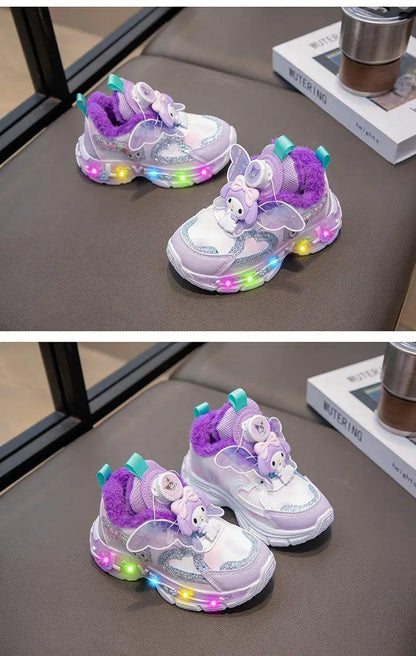 Sanrios Girls Sneakers My Melody Winter New Style Cotton Boots Cartoon Fashion Sports Casual Shoes Kawaii Cute Kids Cotton Shoes