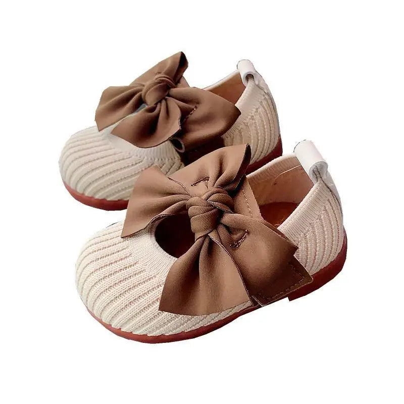 Hot﻿ Kawaii Casual Shoe Children S Shoes Autumn Girls Leather Shoes Bow Square Toe 1 Year Old Baby Soft Sole Walking