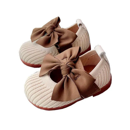 Hot﻿ Kawaii Casual Shoe Children S Shoes Autumn Girls Leather Shoes Bow Square Toe 1 Year Old Baby Soft Sole Walking
