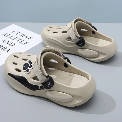 New Summer Men's Barefoot Sandals Soft Sole Comfortable Breathable Non Slip Tulip Slippers Thick Sole Casual Walking Beach Shoes