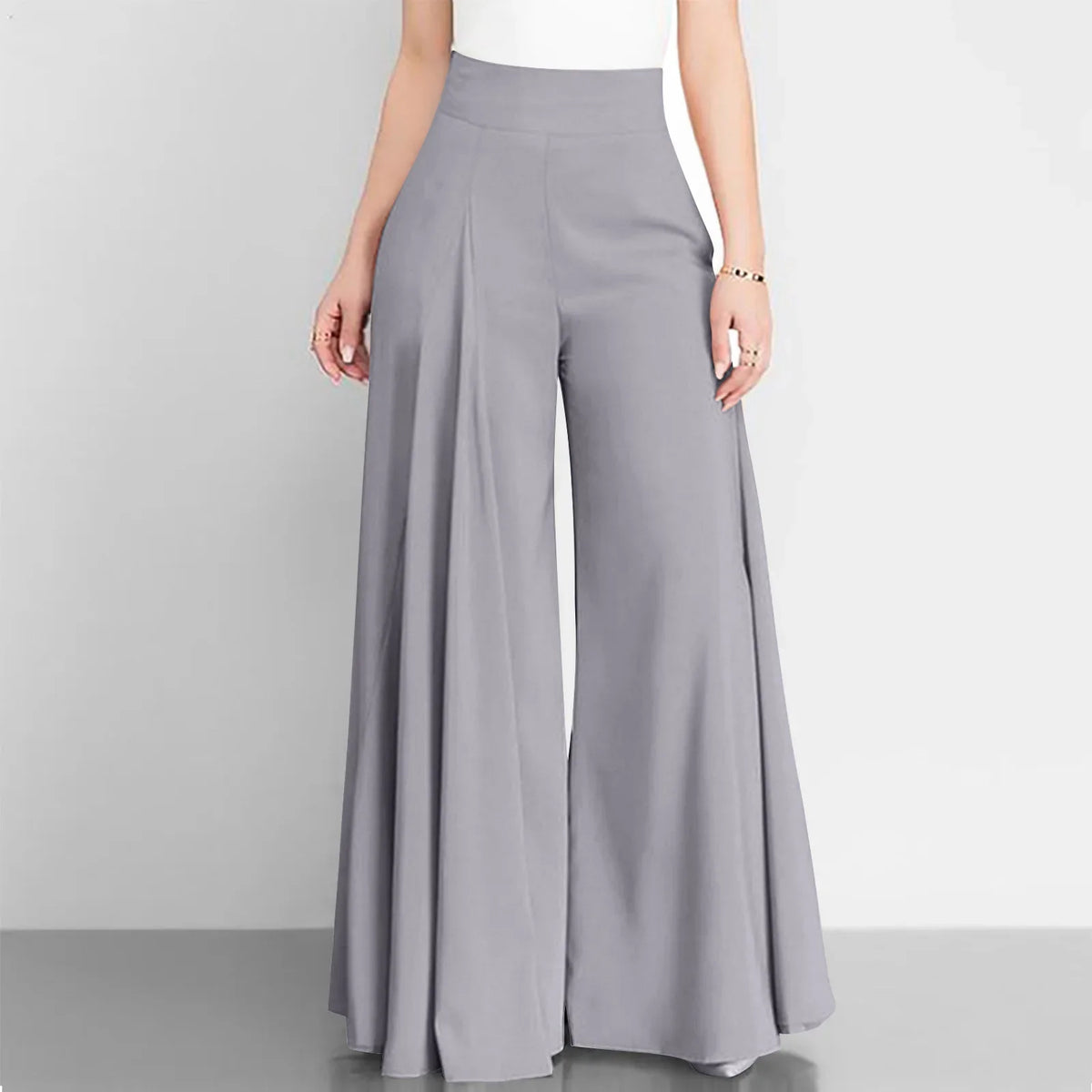Fashion Women High Waist Wide Leg Pants Spring Autumn Female Elegant Flare Trousers Casual Solid Holiday Loose Long Pant New (Available)