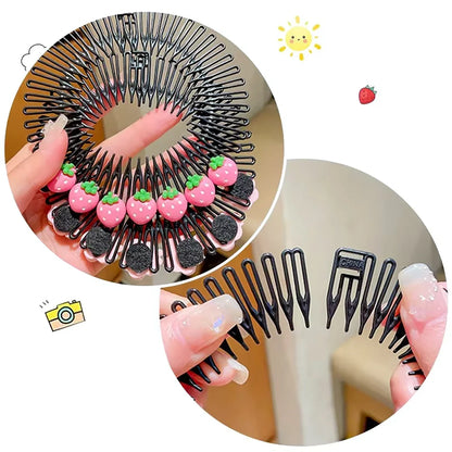 Professional Kids Anti-Frizz Hair Finishing Comb Invisible Circular Headbands for Flyaway Control Girls Cute Hair Jewelry Fixer
