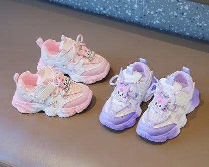 2026 Girls Kuromi Autumn New Board Shoes Sanrio Sports Dad Shoes Children Cartoon Kawaii Comfortable Breathable Casual Shoes