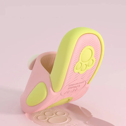 New Child Slippers Lovely Big Eyes Pattern Girls' Shoes EVA Thick Sole Ssandals For Kids Comfortable Girl Slippers