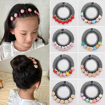 Professional Kids Anti-Frizz Hair Finishing Comb Invisible Circular Headbands for Flyaway Control Girls Cute Hair Jewelry Fixer