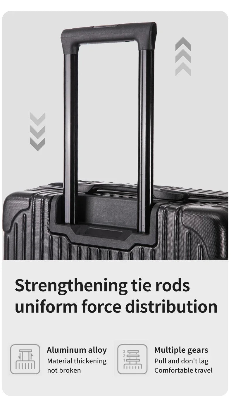 100% Aluminum Magnesium Alloy Travel Luggage Trolley Luggage 20 22 24 26 28 Inch Trolley Luggage Carry-On Luggage With Cup Holde