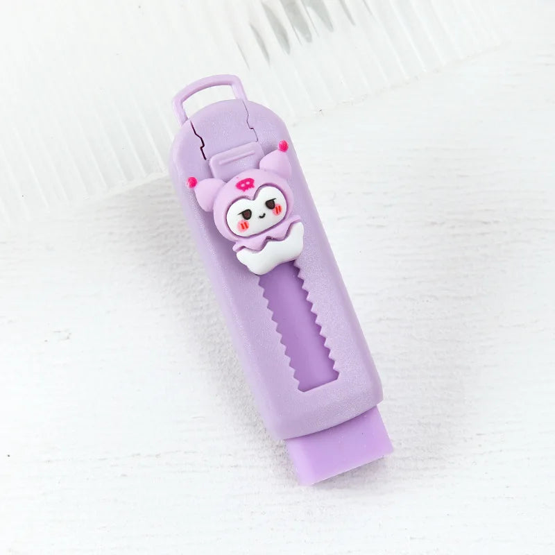 1Pcs Creative Push-pull Cartoon Eraser Macaron Colored Eraser Telescopic Kawaii Children's Pencil Eraser Student Stationery