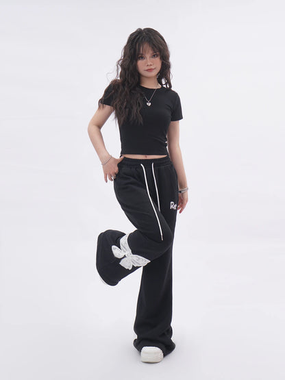 Ele Bal  Embroidery Bla T-irt Sexy Hollow out American Retro Sle ort Sve Street Faion Women's Top