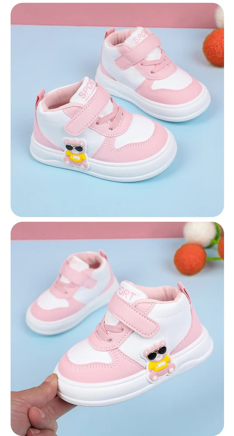 New Baby Girls Sneakers Board Shoes Cartoon Prints Soft Bottom Non-slip Children Casual Walking Shoes Boy Kids Children Shoes