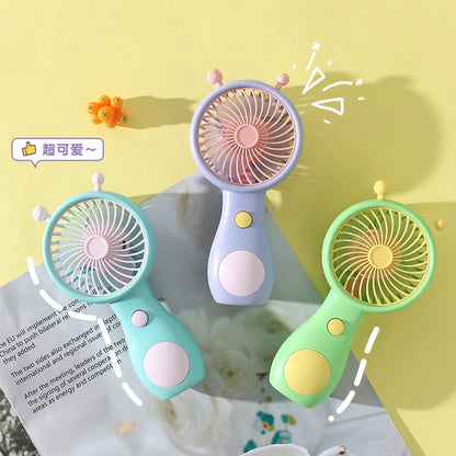Portable Handheld Fans USB Charging Cartoon Desktop Mini Fan Fisherman Student Summer Outdoor Climbing Fishing Tools Fans