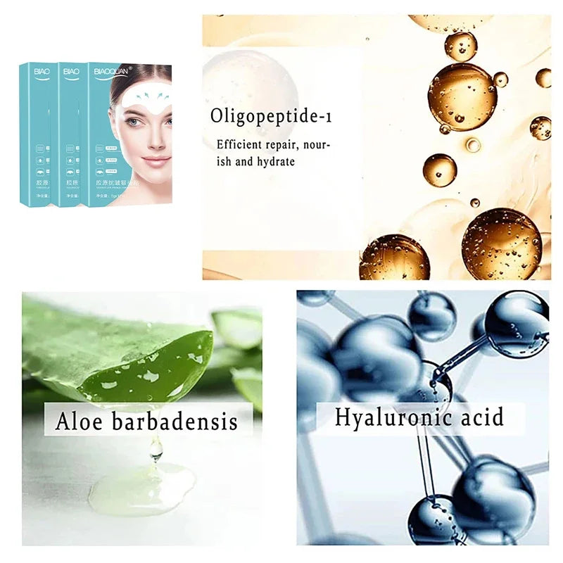 New Anti-wrinkle Forehead Line Removal Gel Patch Firming Mask Frown Treatment Stickers Anti-aging Moisturizng Face Skin Care