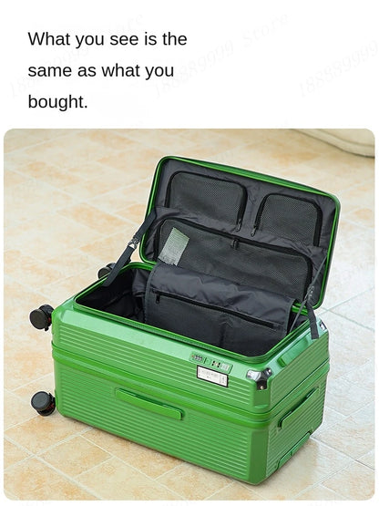 Large Capacity PC Material Suitcase 20/28/32/34-inch Deep-Compartment Travel Luggage with Combination Lock Side-Open Hard Shell