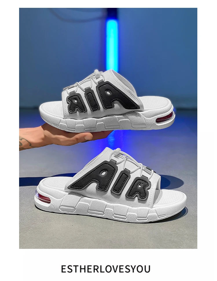 Fashion Luxury Men Slides Designer Platform Men's Cushion Slippers High quality Brand Slides For Man Beach Outdoor Sandals Men