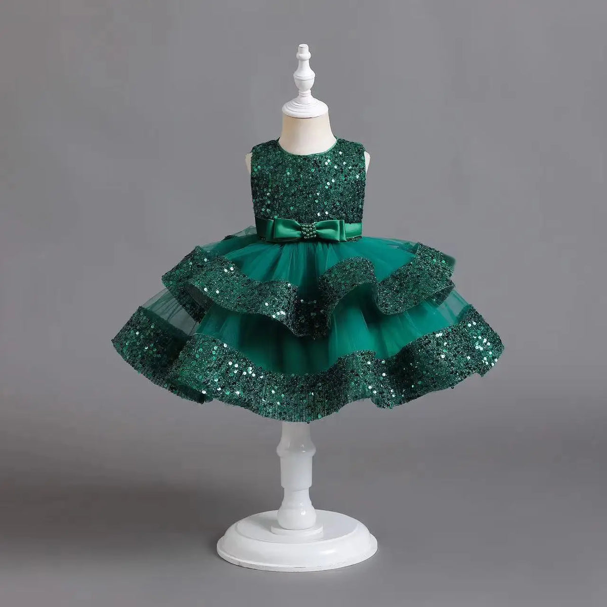 2025 Summer Girls Party Dresses 1-6 Years Kids Glittering Princess Dress Baby High-end First Birthday Party Evening Dress
