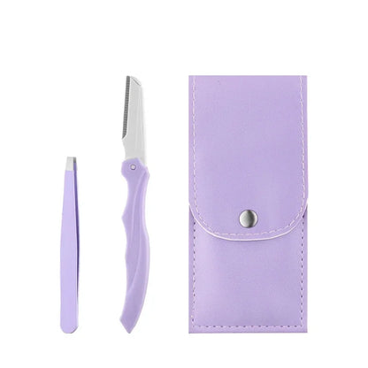 Private Label 3Pcs/Set Makeup Tools Portable Eyebrow Trimming Set Eyebrow Razor Eyebrow Scissors with Comb