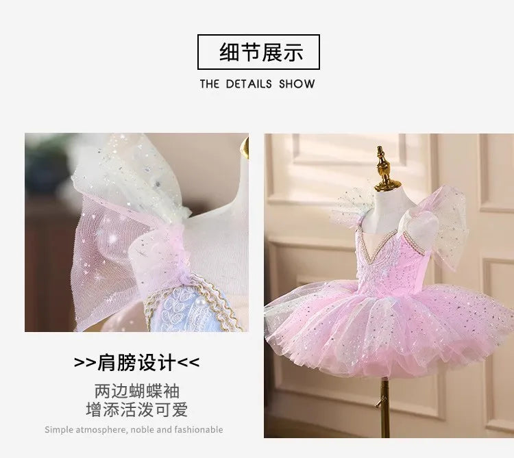 Summer Party Girls Dresses Kids Clothes Vestidos Princess Outfit Girl Dress Tutu Stage Ballet Leotards Dance Costumes Ballerine