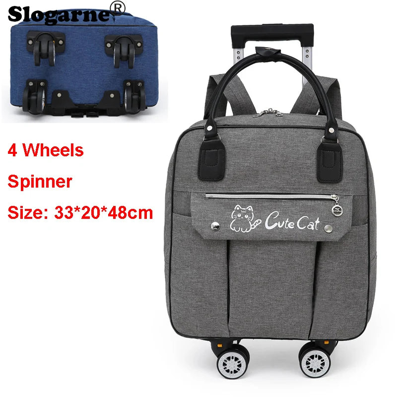 Portable Travel Luggage Bags 4 Wheels Big Capacity Unisex Trolly Travel Duffels Men New Rolling Suitcase Women Wheel Travel Bags