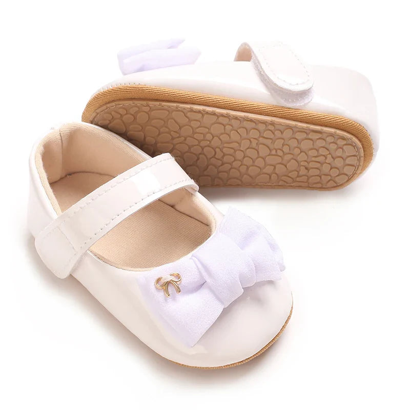 Spring and Autumn Bow Mary Jane Princess Shoes  Baby Girl Rubber Bottom Anti slip Sneaker