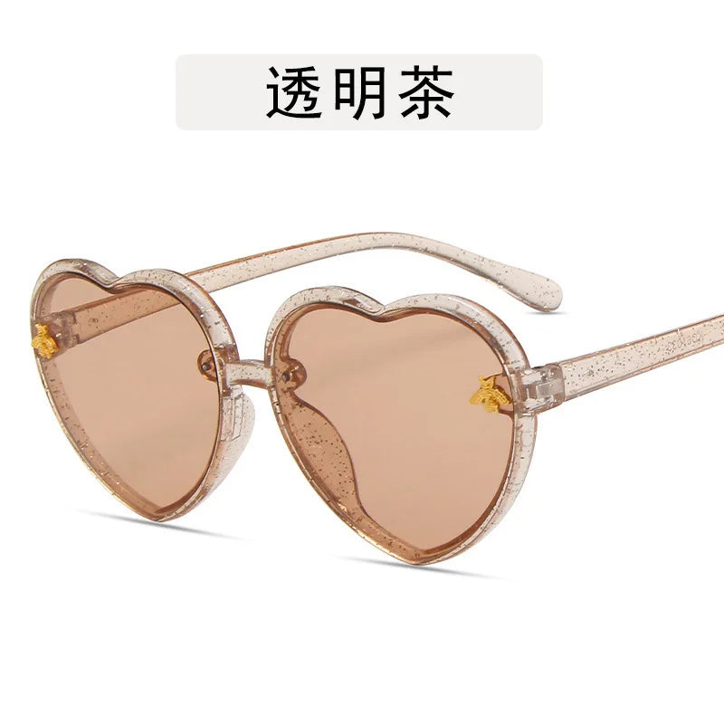Children Sunglasses Heart-Shape Baby Gradient Sun Shade Cartoon Summer Girls Sunglasses Travel Beach Lovely Sunglasses