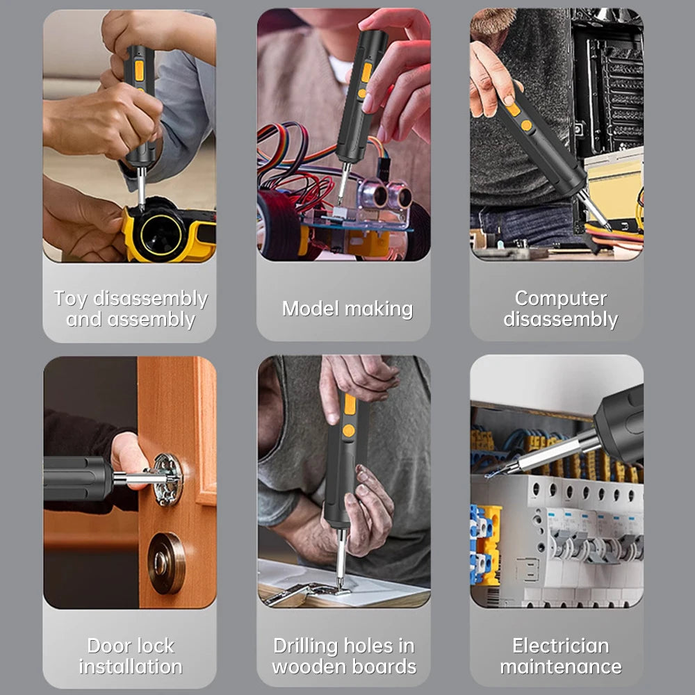 Wirelessly Electric Screwdriver Auto Torque Forward/Reverse Adjustable USB Charge Household Electric Screwdriver Set